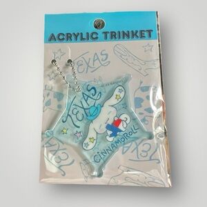 Sanrio Cinnamoroll Kawaii Light Blue Clear Keychain Acrylic Trinket Texas New